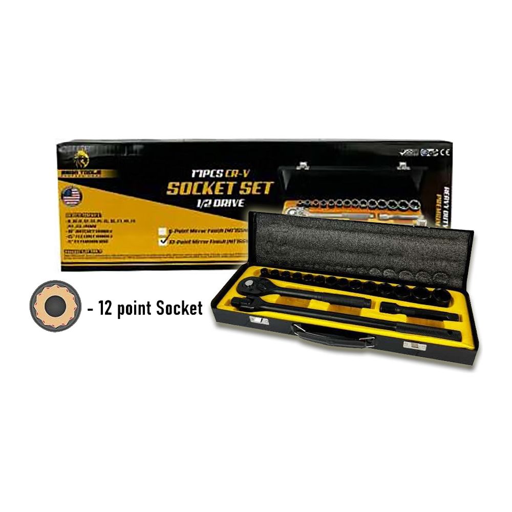 Megatools M17SSMB12 Socket Wrench Set 17pcs 1/2 Megatools M17SSMB12 Socket Wrench Set 17pcs 1/2